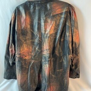 Metallic painted leather jacket